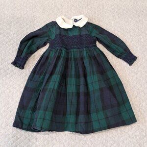 Ralph Lauren Girls Smocked Blackwatch Plaid Dress
